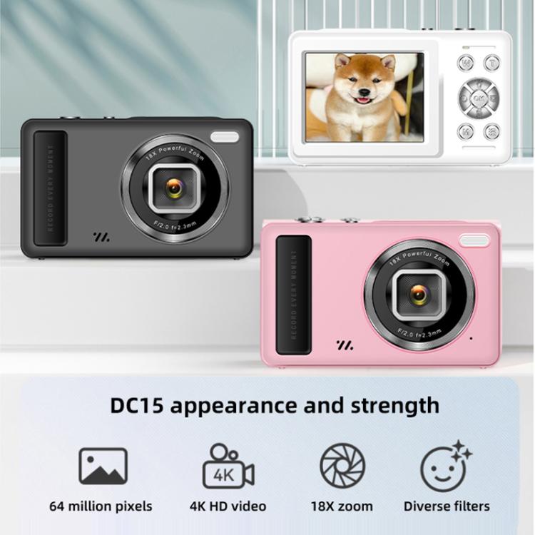 DC15 2.4 inch 18X Digital Zoom Camera 4K HD Video 64MP Shooting DC15 2.4 inch 18X Digital Zoom Camera 4K HD Video 64MP Shooting